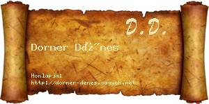 Dorner Dénes névjegykártya